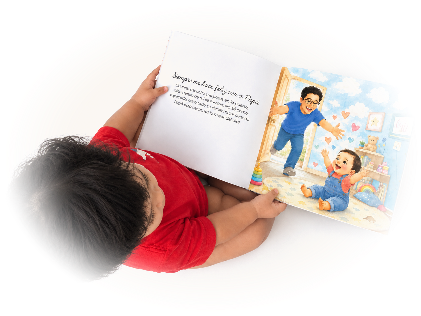 Un niño leyendo su cuento personalizado